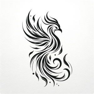 Small Dainty Phoenix With Flames