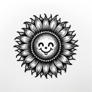 Small Sunflower With A Smiley Face