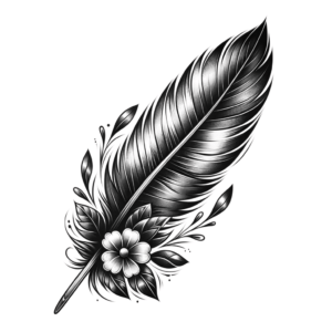Smiling Feather With Flowers