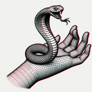 Snake Depicted In A 3D Tattoo