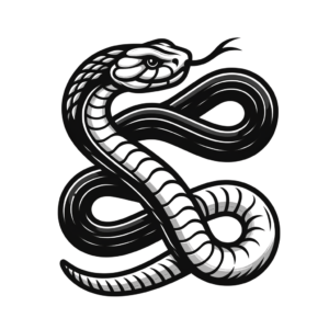 Snake In A Black And Grey Tattoo Style