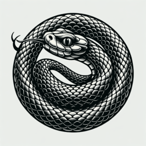 Snake In A Circle Tattoo Style