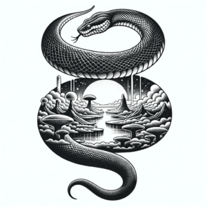 Snake In A Surreal Landscape