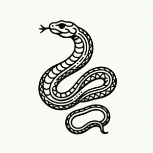 Snake In American Traditional Lines