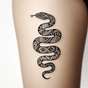 Snake In Tribal Patterns