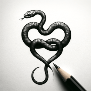 Snake With A Stick And Poke Heart