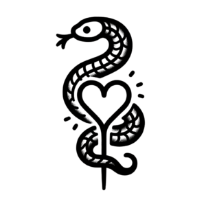 Snake With A Stick And Poke Heart