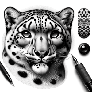 Snow Leopard Depicted In A Realism Tattoo
