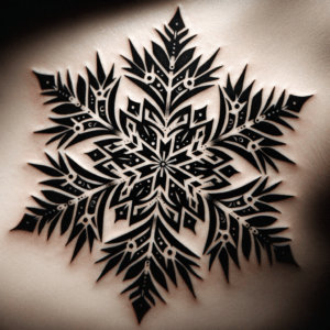Snowflake Depicted In A Neo Traditional Tattoo