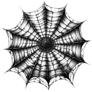 Spider Web In Black And Grey