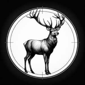 Stag In A Circle Tattoo Style