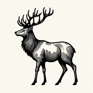 Stag In A Tiny Tattoo Style