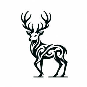 Stag In Tribal Tattoo Design