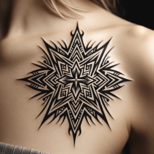 Star Depicted In A Tribal Tattoo