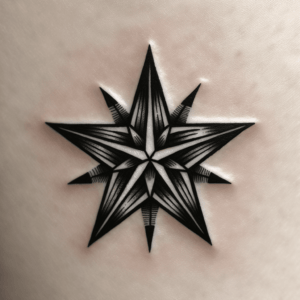 Star Depicted In An American Traditional Tattoo