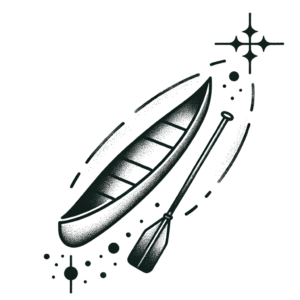 Stick And Poke Canoe With Paddle