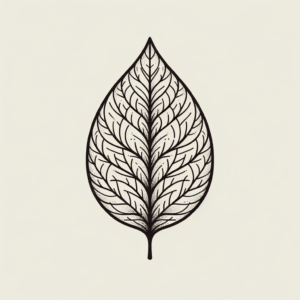 Stick And Poke Leaf With Veins