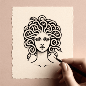 Stick And Poke Medusa With Basic Lines