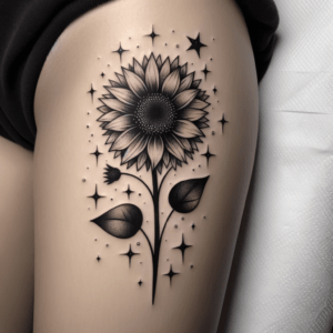 Stick And Poke Sunflower With Stars