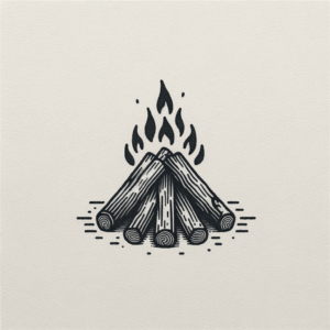 Stick And Poke Tattoo Design Of A Campfire