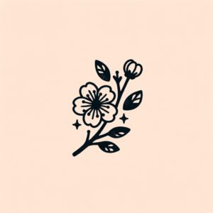 Stick And Poke Tattoo Design Of A Cherry Blossom