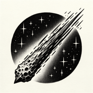 Stick And Poke Tattoo Design Of A Meteor