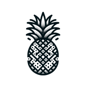 Stick And Poke Tattoo Design Of A Pineapple