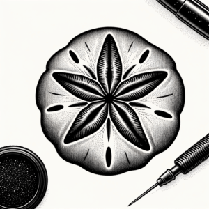 Stick And Poke Tattoo Design Of A Sand Dollar