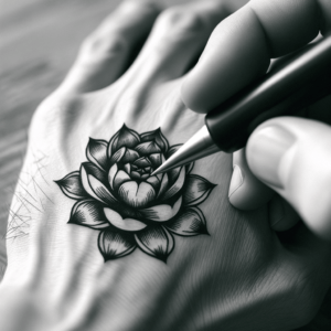 Stick And Poke Tattoo Design Of A Succulent