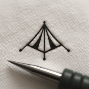 Stick And Poke Tattoo Design Of A Tent