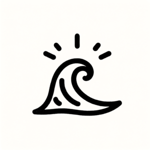 Stick And Poke Tattoo Design Of A Wave