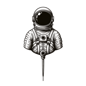 Stick And Poke Tattoo Design Of An Astronaut