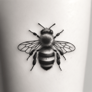 Stick And Poke Tattoo Of A Bee