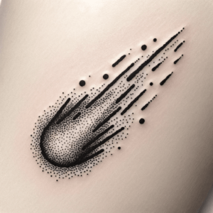 Stick And Poke Tattoo Of A Comet
