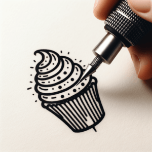 Stick And Poke Tattoo Of A Cupcake