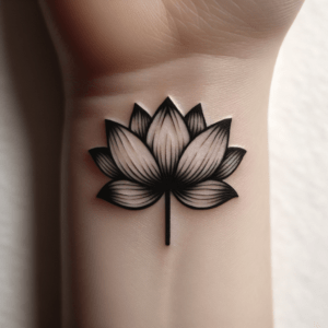 Stick And Poke Tattoo Of A Lotus