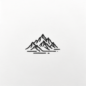 Stick And Poke Tattoo Of A Mountain