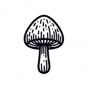 Stick And Poke Tattoo Of A Mushroom