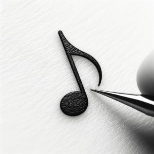 Stick And Poke Tattoo Of A Music Note