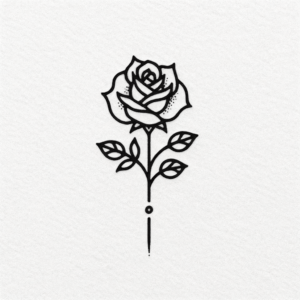Stick And Poke Tattoo Of A Rose
