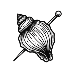 Stick And Poke Tattoo Of A Seashell