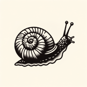 Stick And Poke Tattoo Of A Snail