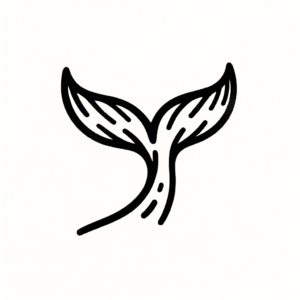 Stick And Poke Tattoo Of A Whale Tail