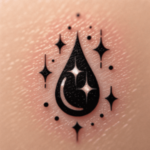 Stick And Poke Teardrop With Sparkle