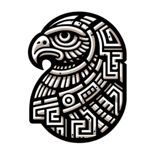 Stone Eagle In Aztec Lines