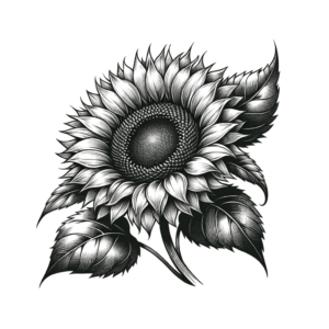 Sunflower Illustrated Gracefully In Fine Lines