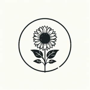 Sunflower In A Minimalist Circle