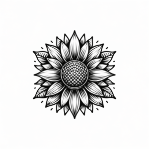 Sunflower In Polynesian Tattoo Design