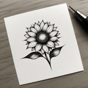 Sunflower In Simple Tattoo Design