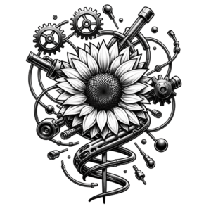 Sunflower With Biomechanical Elements